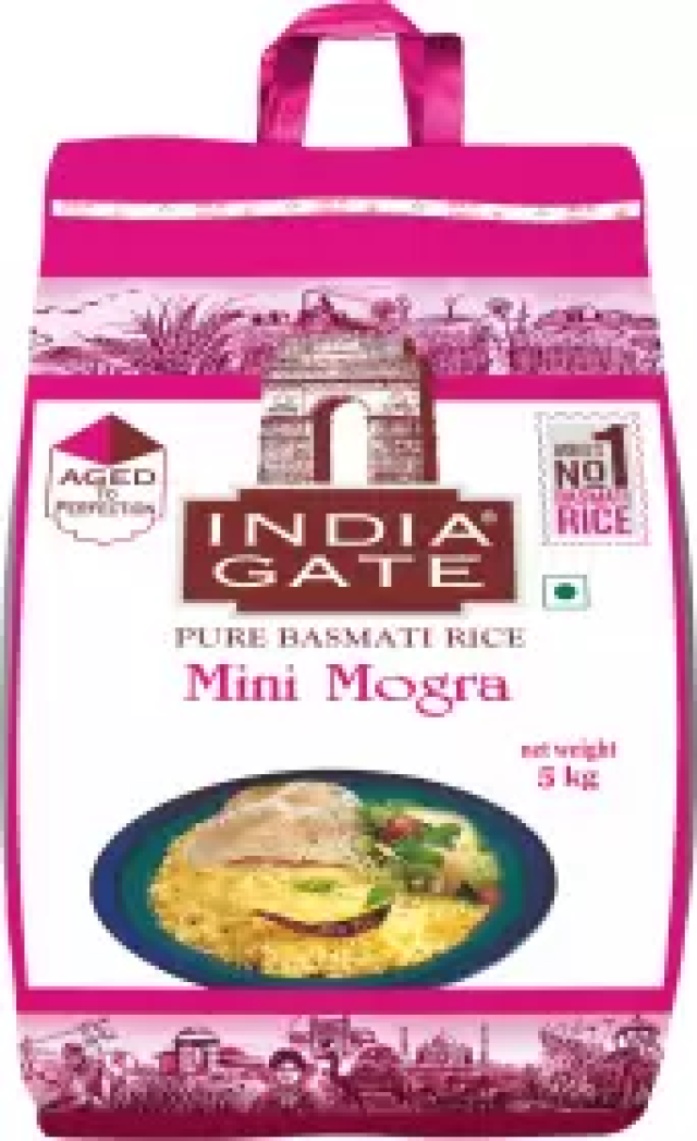 INDIA GATE Mini Mogra Aged to Perfection Superior Quality Basmati Rice (Basmati Chawal)  (5 kg)