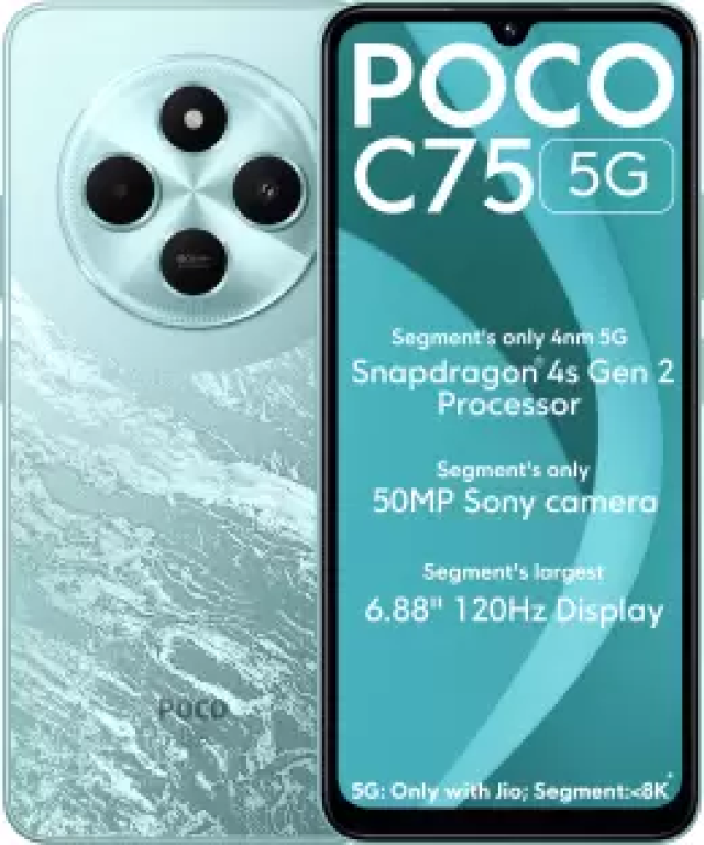POCO C75 5G (Aqua Bliss, 64 GB)  (4 GB RAM)