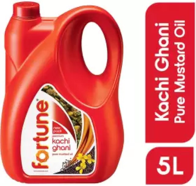 FORTUNE Premium kachi ghani pure Mustard Oil Can (Sarson Tel)  (5 L)